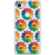 Прозрачный чехол Uprint Google Pixel 3 XL Hippie Flowers