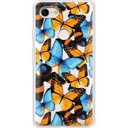 Прозрачный чехол Uprint Google Pixel 3 XL Butterfly Morpho