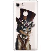 Прозрачный чехол Uprint Google Pixel 3 XL Steampunk Cat
