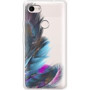 Прозрачный чехол Uprint Google Pixel 3 XL Feathers