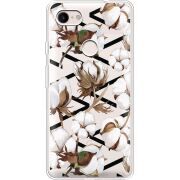 Прозрачный чехол Uprint Google Pixel 3 XL Cotton flowers