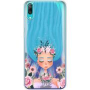 Прозрачный чехол Uprint Huawei Y7 Pro 2019 Blue Hair