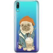 Прозрачный чехол Uprint Huawei Y7 Pro 2019 Dog Coffeeman