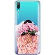 Прозрачный чехол Uprint Huawei Y7 Pro 2019 Девушка с Пионами