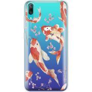 Прозрачный чехол Uprint Huawei Y7 Pro 2019 Japanese Koi Fish