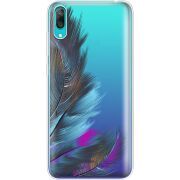 Прозрачный чехол Uprint Huawei Y7 Pro 2019 Feathers