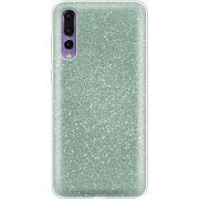 Чехол с блёстками Huawei P20 Pro Зеленый