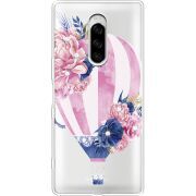 Чехол со стразами Sony Xperia 1 Pink Air Baloon