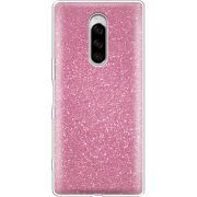 Чехол с блёстками Sony Xperia 1 Розовый