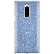 Чехол с блёстками Sony Xperia 1 Голубой