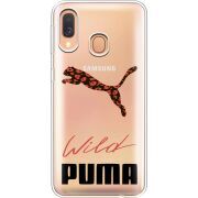 Прозрачный чехол Uprint Samsung A405 Galaxy A40 Wild Cat