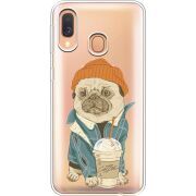 Прозрачный чехол Uprint Samsung A405 Galaxy A40 Dog Coffeeman