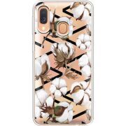Прозрачный чехол Uprint Samsung A405 Galaxy A40 Cotton flowers
