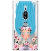 Прозрачный чехол Uprint Sony Xperia XZ2 Premium H8166 Blue Hair