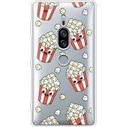 Прозрачный чехол Uprint Sony Xperia XZ2 Premium H8166 с 3D-глазками Popcorn