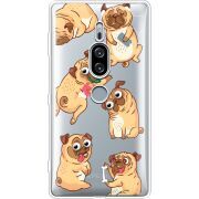 Прозрачный чехол Uprint Sony Xperia XZ2 Premium H8166 с 3D-глазками Pug