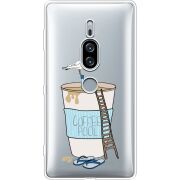 Прозрачный чехол Uprint Sony Xperia XZ2 Premium H8166 Segull in Cofee Pool