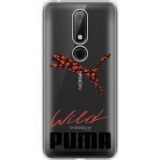 Прозрачный чехол Uprint Nokia 6.1 Plus Wild Cat