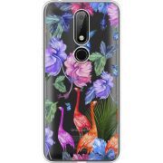 Прозрачный чехол Uprint Nokia 6.1 Plus Flamingo