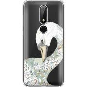 Прозрачный чехол Uprint Nokia 6.1 Plus Swan