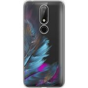 Прозрачный чехол Uprint Nokia 6.1 Plus Feathers