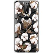 Прозрачный чехол Uprint Nokia 6.1 Plus Cotton flowers