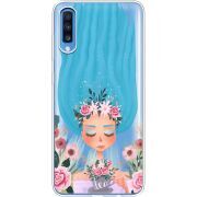 Прозрачный чехол Uprint Samsung A705 Galaxy A70 Blue Hair