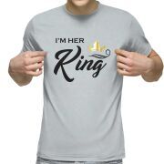 Футболка с принтом светло серая her king