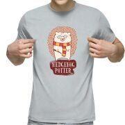 Футболка с принтом светло серая 