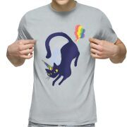 Футболка с принтом светло серая 