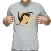 Футболка с принтом светло серая 