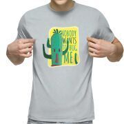 Футболка с принтом светло серая 