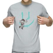 Футболка с принтом светло серая 