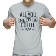 Футболка с принтом светло серая 