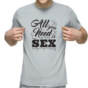 Футболка с принтом светло серая 