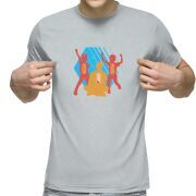 Футболка с принтом светло серая 