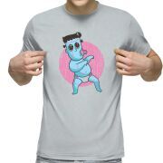 Футболка с принтом светло серая 