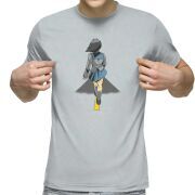 Футболка с принтом светло серая 