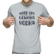 Футболка с принтом светло серая 