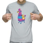 Футболка с принтом светло серая 