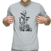 Футболка с принтом светло серая 