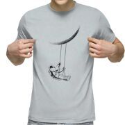 Футболка с принтом светло серая 