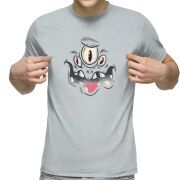 Футболка с принтом светло серая 