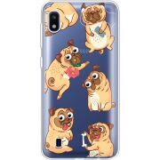 Прозрачный чехол Uprint Samsung A105 Galaxy A10 с 3D-глазками Pug