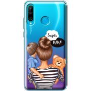 Прозрачный чехол Uprint Huawei P30 Lite Super Mama and Son