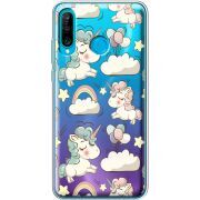 Прозрачный чехол Uprint Huawei P30 Lite Unicorns