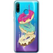 Прозрачный чехол Uprint Huawei P30 Lite Donuts