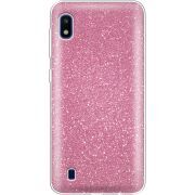 Чехол с блёстками Samsung A105 Galaxy A10 Розовый