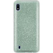 Чехол с блёстками Samsung A105 Galaxy A10 Зеленый