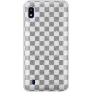 Чехол с блёстками Samsung A105 Galaxy A10 Шахматы